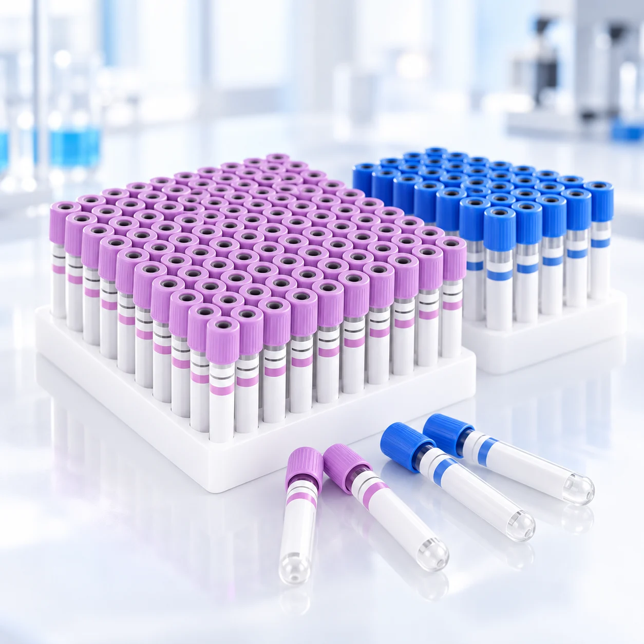 Pink and Royal Blue Top EDTA Tubes Pink and Royal Blue Top EDTA Tubes